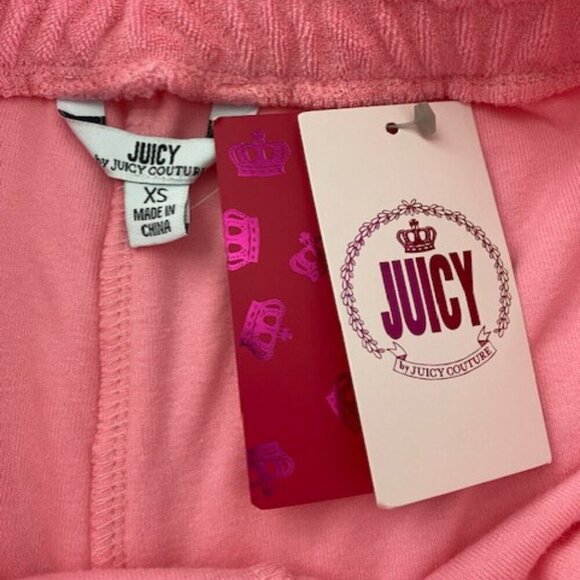 NWT Juicy Couture High Rise Pink Terry Cloth Shorts XS - Picture 6 of 7